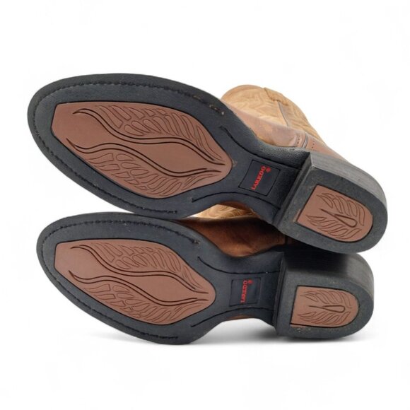 Laredo Maddie Women's Size 8.5 W Distressed Tan Embroidered R Toe Mid Calf Boots - Picture 14 of 16